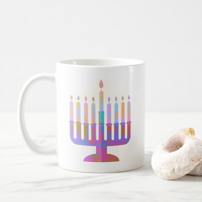 Mug Menorah rose (Avec donut)