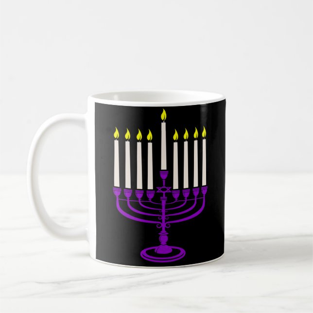 Mug menorah violette hanoukka (Gauche)