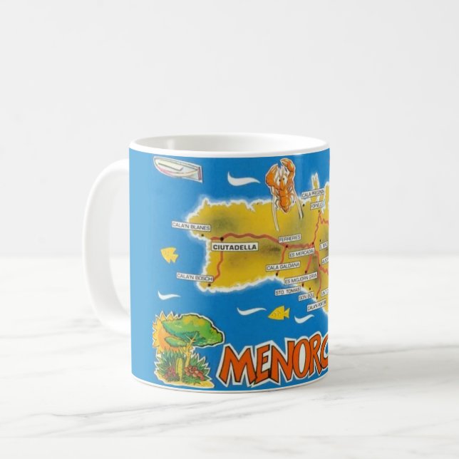Mug Menorca Vintage Espagne Illustrée (Devant gauche)