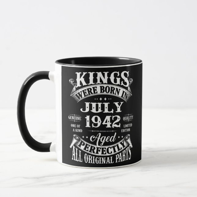 Mug Mens 80e Anniversaire Cadeau Pour Rois Nés En Juil (Gauche)