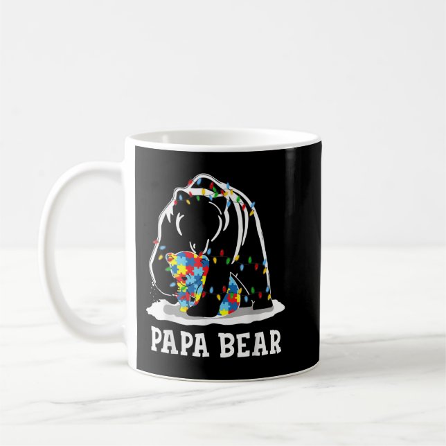 Mug Mens Funny Papa Ours Sensibilisation sur l'autisme (Gauche)