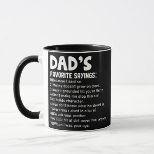 Mug Mens Funny Papa's Favorite Sayings Fête des pères