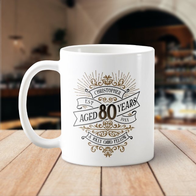 Mug Mens Funny Whiskey 80e anniversaire (Créateur téléchargé)