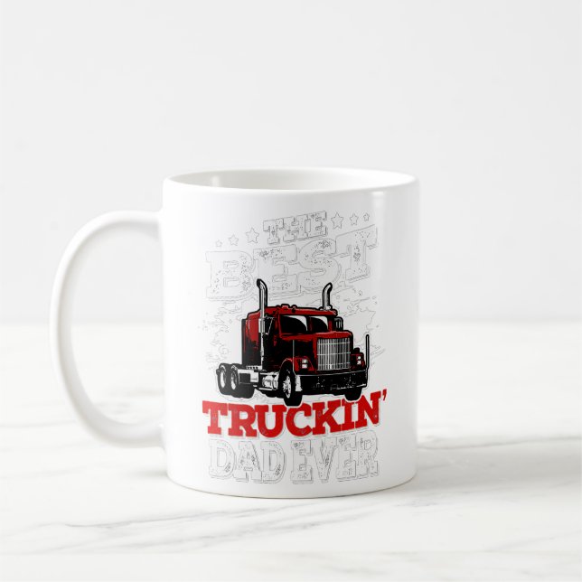 Mug Mens Meilleur Truckin Papa Jamais Big Rig Trucker  (Gauche)