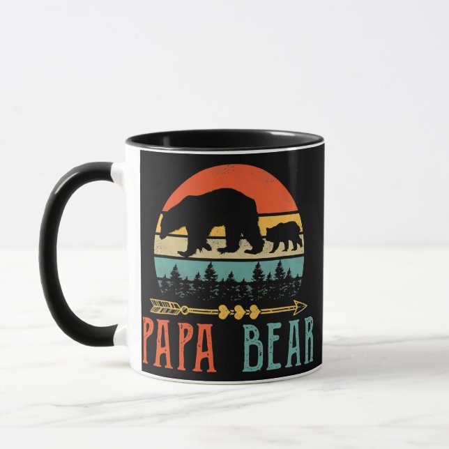 Mug Mens Papa Bear Daddy Funny Mens Fête des pères Cad (Gauche)