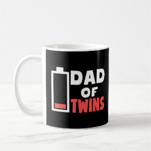 Mug Mens Papa De Twins Fatigué Twin Papa Batterie Faib