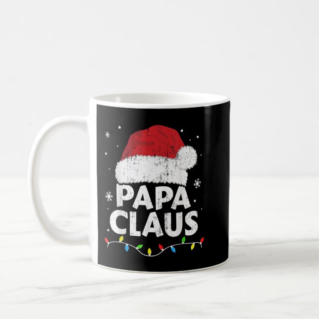Mug Mens Papa grand-père claus lumières de Noël assort (Gauche)