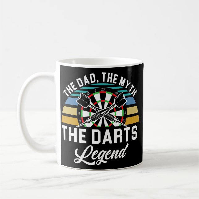 Mug Mens Papa Myth Darts Légende Père Dart Joueur (Gauche)