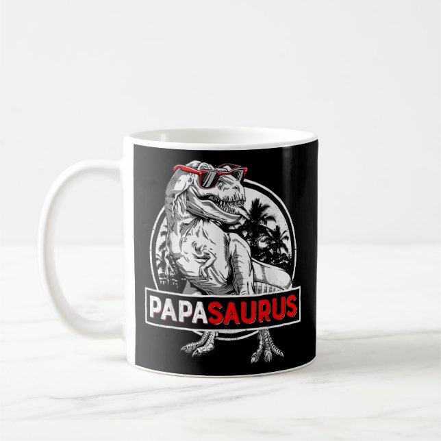 Mug Mens Papasaurus T Rex Dinosaur Funny Fête des père (Gauche)