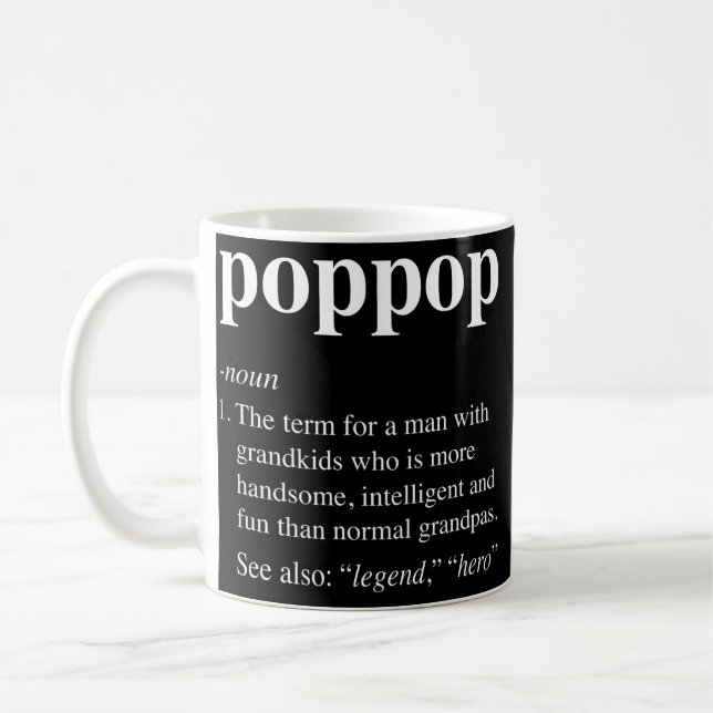 Mug Mens Poppop Définition Funny Noun Grand-père défin (Gauche)
