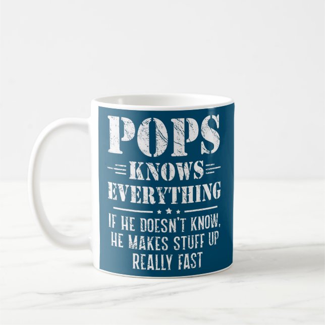 Mug Mens Pops Tout savoir Fête des pères Drôle Pops (Gauche)