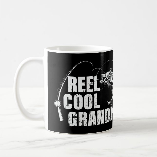 Mug Mens Reel Cool Grandpa Design avec Poisson et Pêch (Gauche)