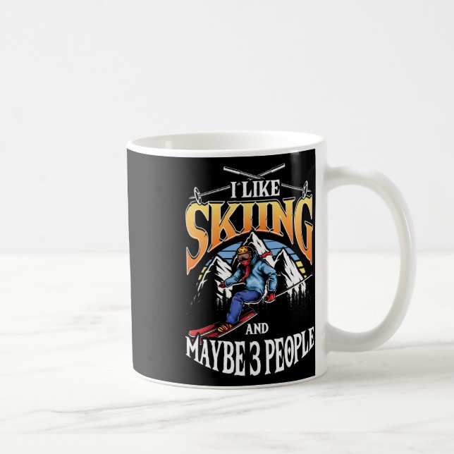 Mug Mens Ski Lover I Like Skiing And Maybe 3 People  (Droite)