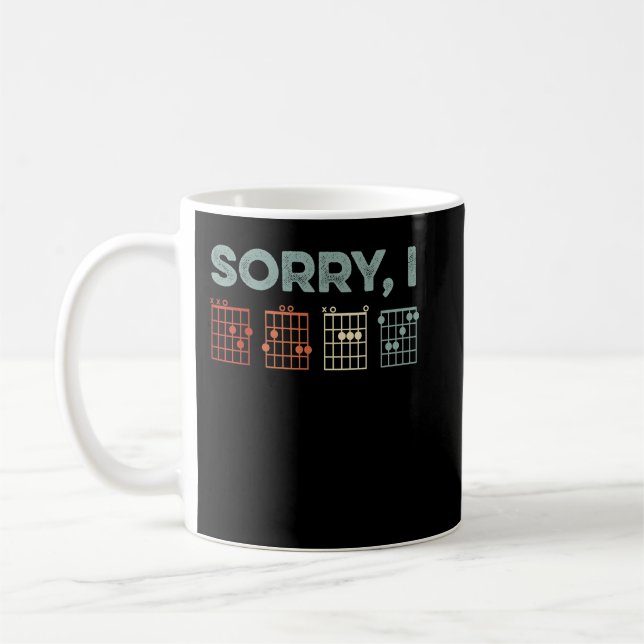 Mug Mens Sorry I-DGAF Message Caché Accords de Guitare (Gauche)