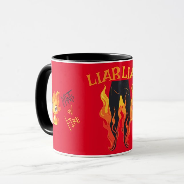 Mug Menteur, menteur, Pant est en feu (Devant gauche)