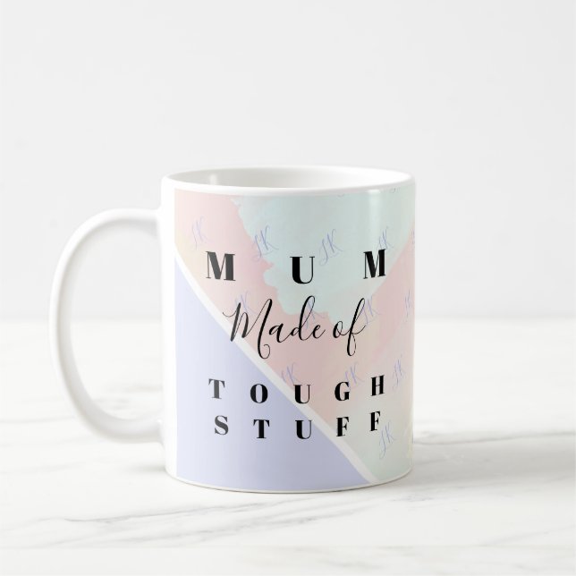 Mug Mention de maman moderne mignonne Monogramme perso (Gauche)