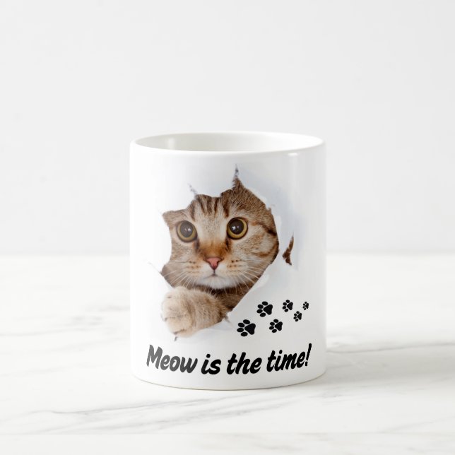 Mug Meow Est le Temps – Joli Chat  (Centre)