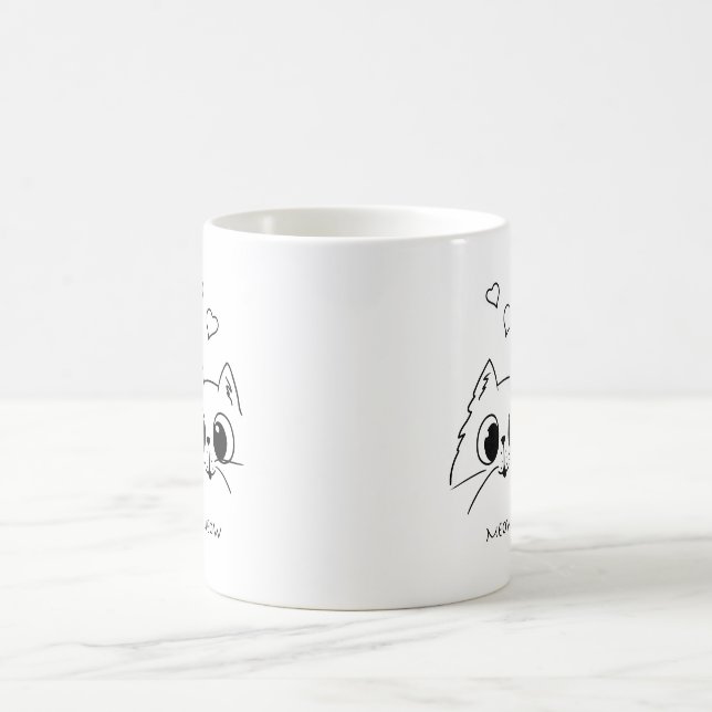 Mug MEOW Pour Amoureux de les chats Drôle (Centre)