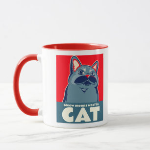 Mug Meow signifie wog en chat drôle mignonne citation