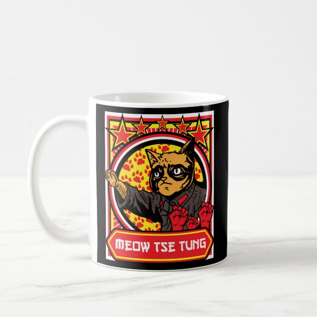 Mug Meow Tse Tung Chinois Mao Zedong Président Kitten  (Gauche)