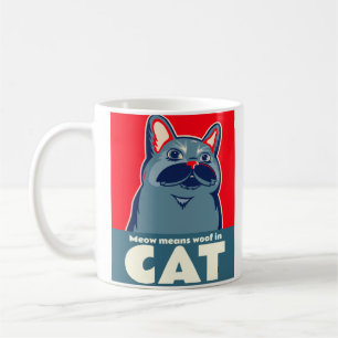 Mug Meow veut dire wowin en chat drôle mignonne citati