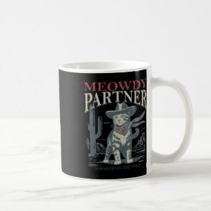 Mug Meowdy Partenaire Whiskers Dans Le Vent Cat Cowboy