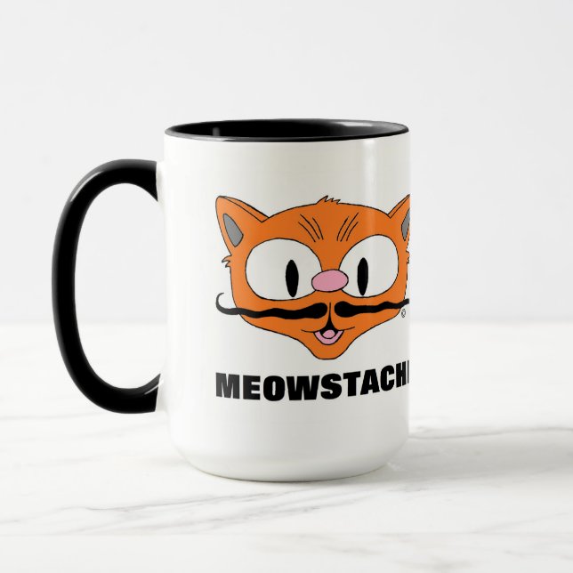 Mug MEOWSTACHE Drôle Chat à Moustache Señor Gato (Gauche)