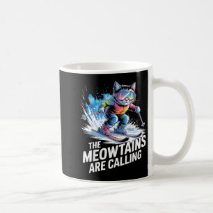 Mug Meowtains appellent skieur de chat de ski drôle de