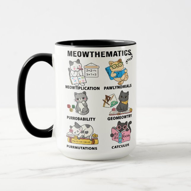 Mug Meowthematics Blagues de Maths Drôles pour les Amo (Gauche)