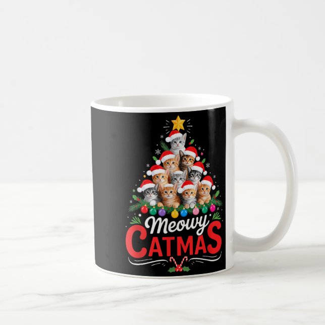 Mug Meowy Catmas Cat Christmas Tree Xmas Girls Boys Fu (Droite)