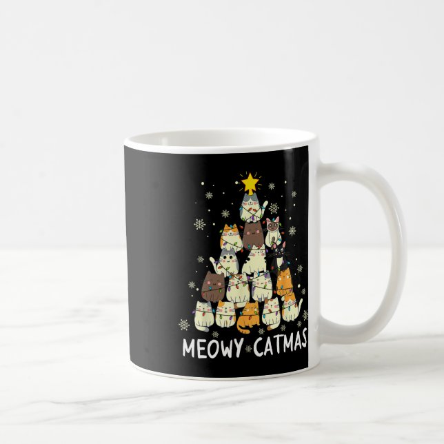 Mug Meowy Catmas Cat Christmas Tree Xmas Girls Boys Fu (Droite)