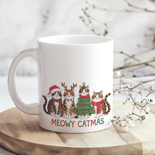 Mug Meowy Catmas Drôle de Noël Chats Cadeau de Fêtes