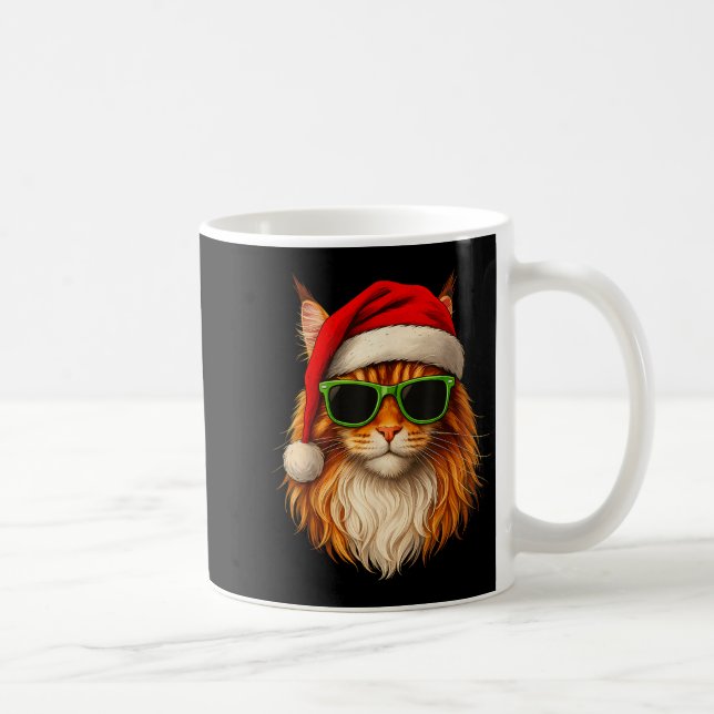 Mug Meowy Catmas Santa Hat Maine Coon Cat Christmas Pa (Droite)