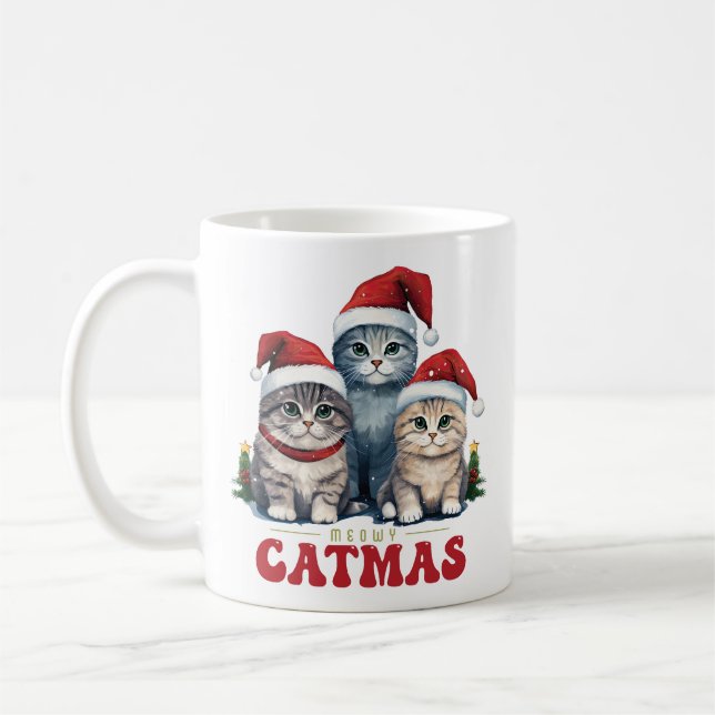 Mug Meowy CaTMas trois chats SMiling (Gauche)