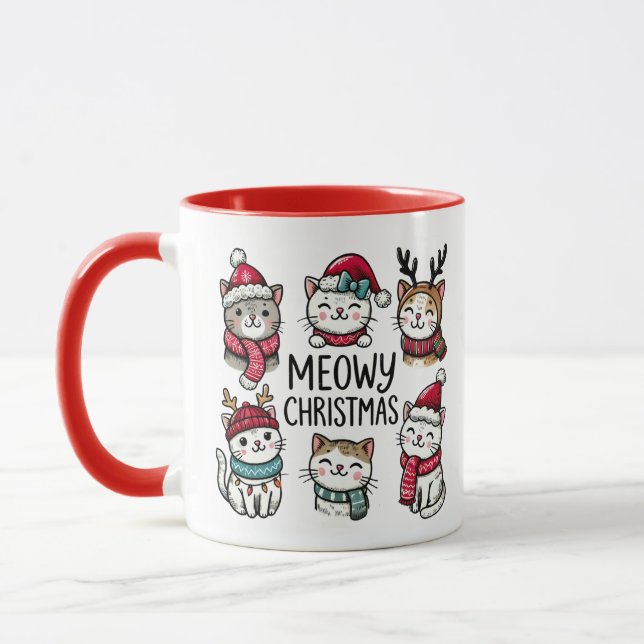 Mug Meowy Christmas Cats (Gauche)