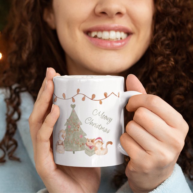 Mug Meowy Noël Whimsical Holiday Aquarelle (Créateur téléchargé)