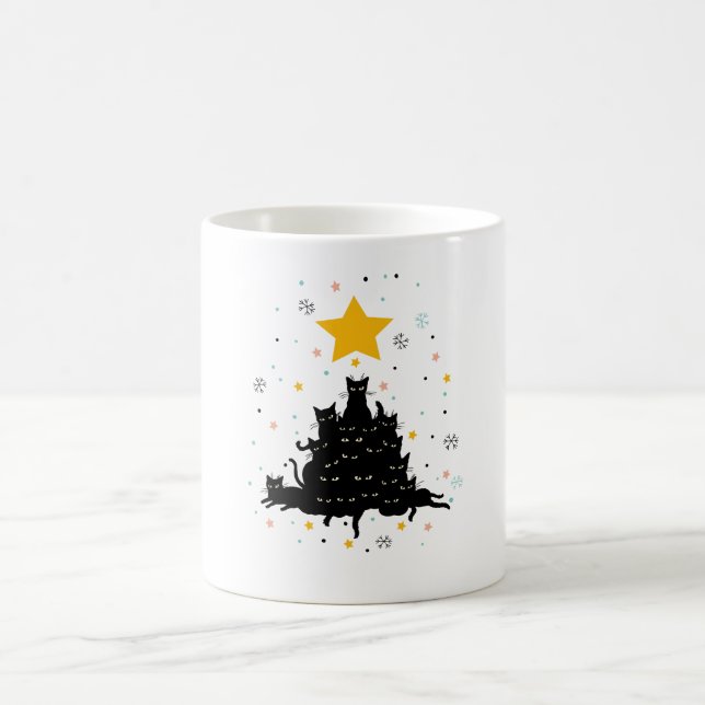 Mug Meowy sapin de Noël, drôles de félins (Centre)