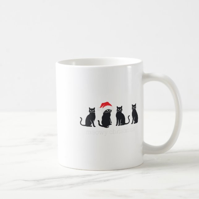 Mug Meowys Noël Chat Noir Chapeaux de Père Noël Présen (Droite)