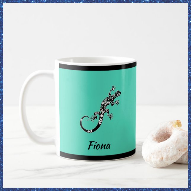 Mug Mer du Sud-Ouest Gecko vert et noir (Créateur téléchargé)