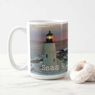Mug Mer et salutations Blush Pink Lighthouse