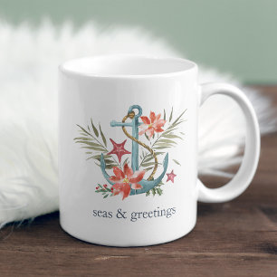 Mug Mer et salutations   Noël nautique