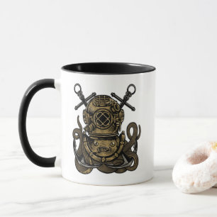 Mug Mer profonde, plongeur à la cloche océanique, pieu