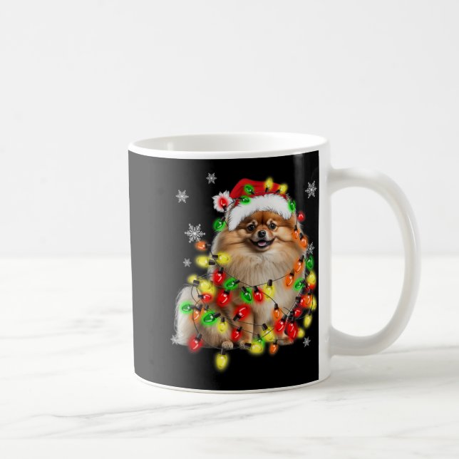 Mug Meranian Wrapped In Christmas Lights  (Droite)