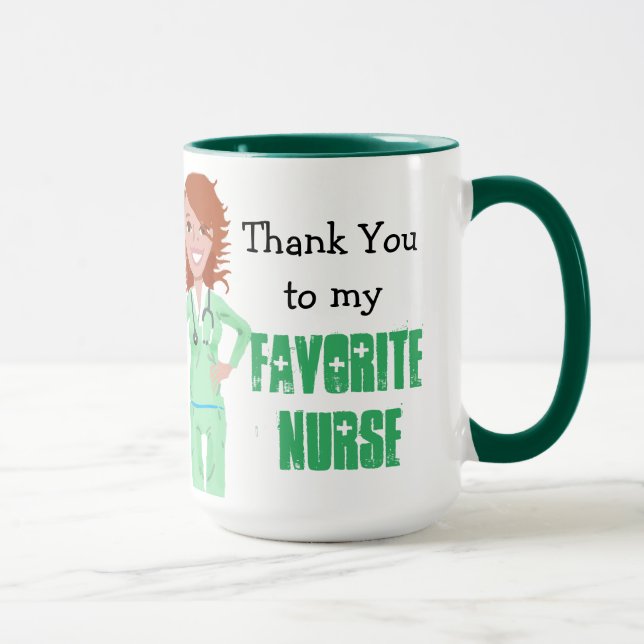Mug Merci, à la coupe de café infirmière préférée (Droite)
