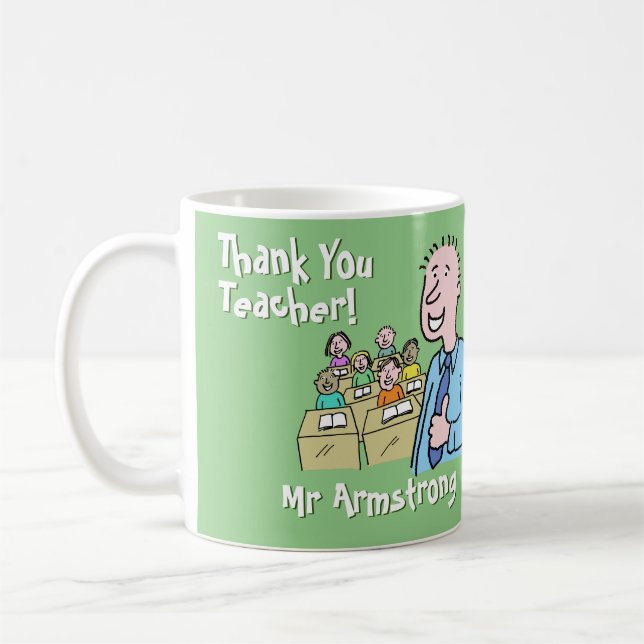 Mug Merci à un professeur masculin (Gauche)