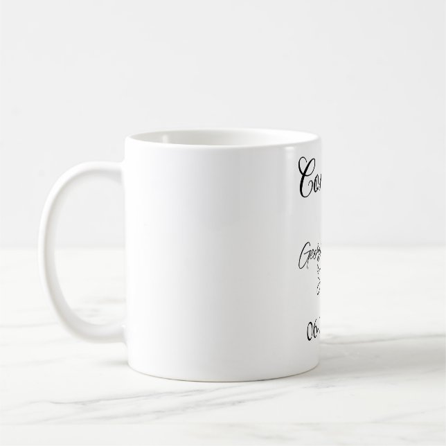 Mug Merci à venir baby shower moderne simple typogr (Gauche)