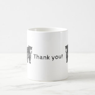 Mug Merci Appréciation Ours Noir Artistique