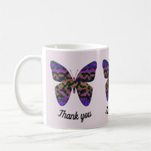 Mug Merci Appréciation Papillon brillant moderne