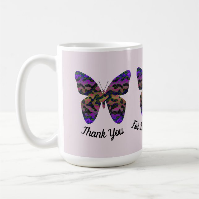 Mug Merci Babysitter Bright Butterfly Appréciation (Gauche)