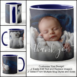 Mug Merci Bébé Cadeau Texte de Modèle de Photo Beau
